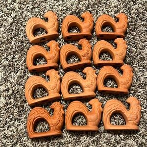 12 rooster napkin rings